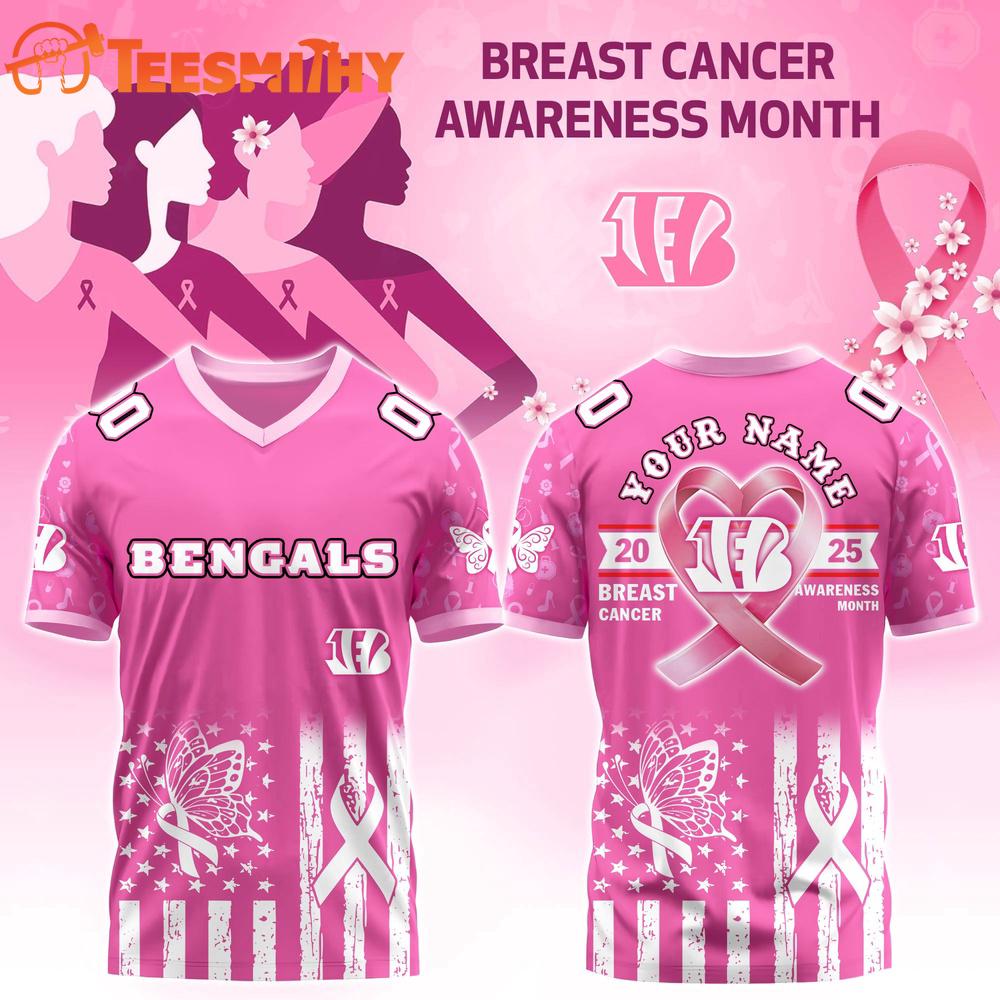 Cincinnati Bengals Breast Cancer Awareness Month Custom Football Jersey