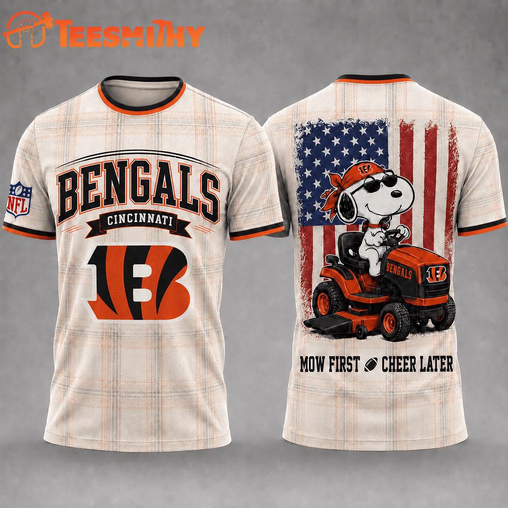 Cincinnati Bengals Funny Football Snoopy Gardening Lovers 3D T Shirt