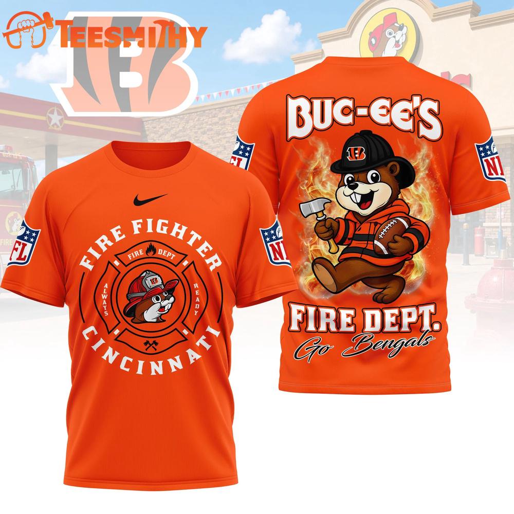 Cincinnati Bengals NFL Buc-ee's Firefighter Strong 3D Shirt