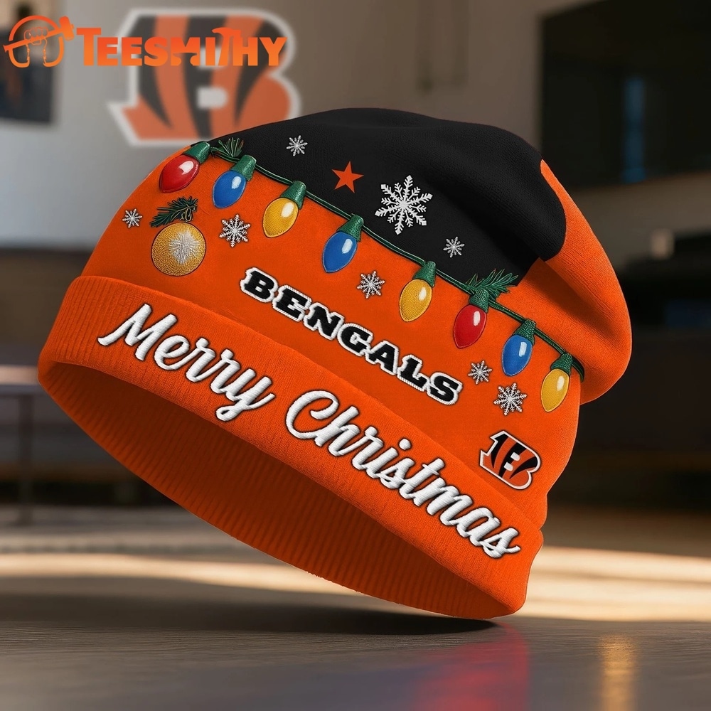 Cincinnati Bengals NFL Merry Christmas Beanie Hat