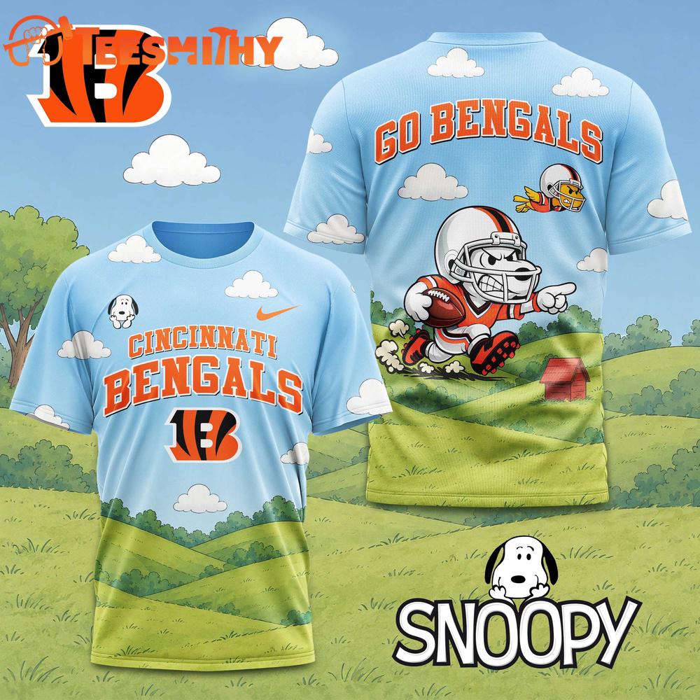 Cincinnati Bengals NFL Snoopy Touchdown 3D T-Shirt