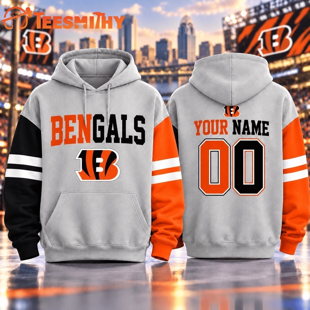 Cincinnati Bengals NFL Two Tone Colorblock Varsity Hoodie
