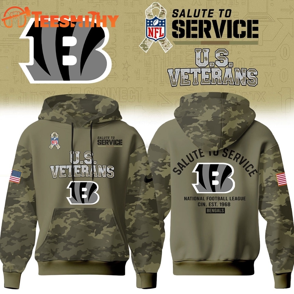 Cincinnati Bengals NFL US Veterans Salute To Service 2026 Hoodie Shirt