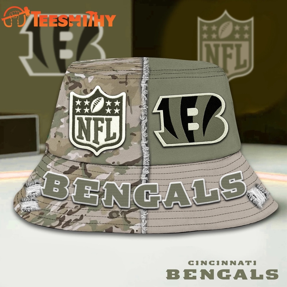 Cincinnati Bengals NFL Veterans US Army Bucket Hat