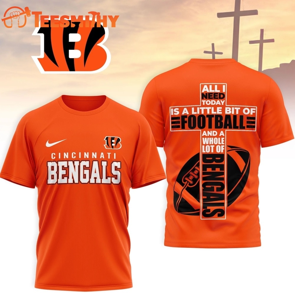 Cincinnati Bengals NFL Whole Lot of Football Christian Cross 3D Shirt