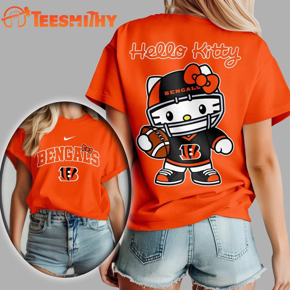 Cincinnati Bengals NFL x Hello Kitty All Over Print Shirt Cincinnati Bengals NFL x Hello Kitty All Over Print Shirt