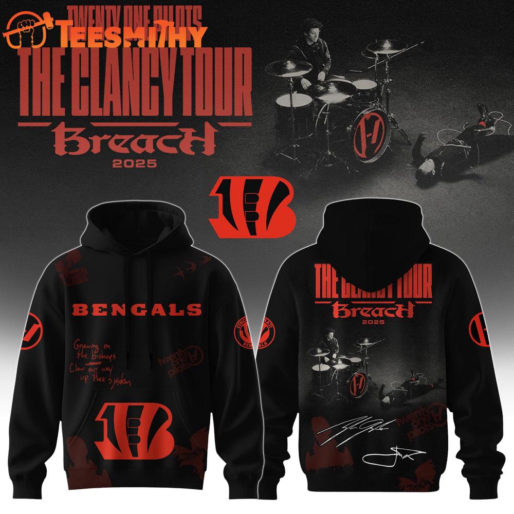 Cincinnati Bengals NFL x Twenty One Pilots The Clancy World Tour Hoodie Shirt