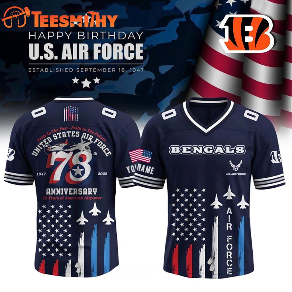 Cincinnati Bengals x U.S Air Force 78th Birthday Custom Football Jersey