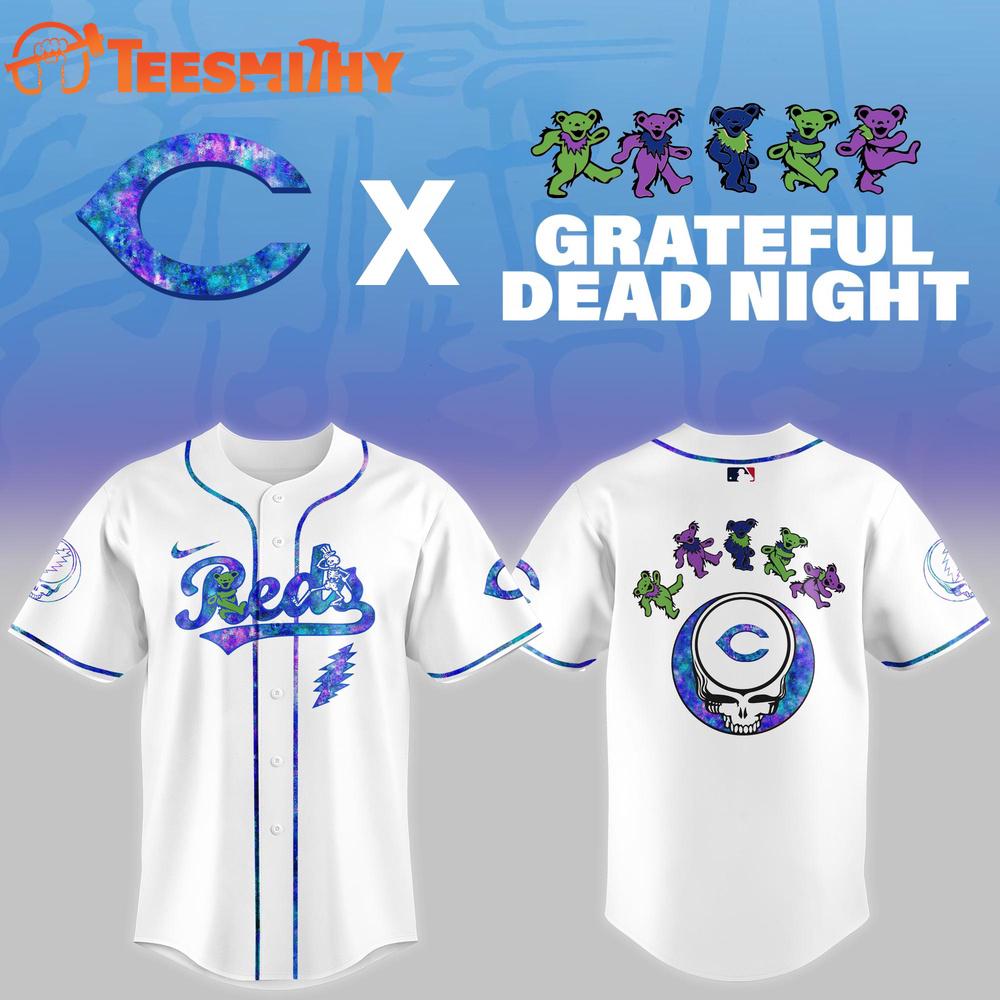 Cincinnati Reds 2025 Grateful Dead Night Game Baseball Jersey