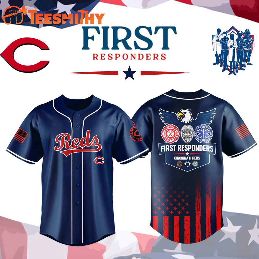 Cincinnati Reds x First Responders Night Custom Baseball Jersey