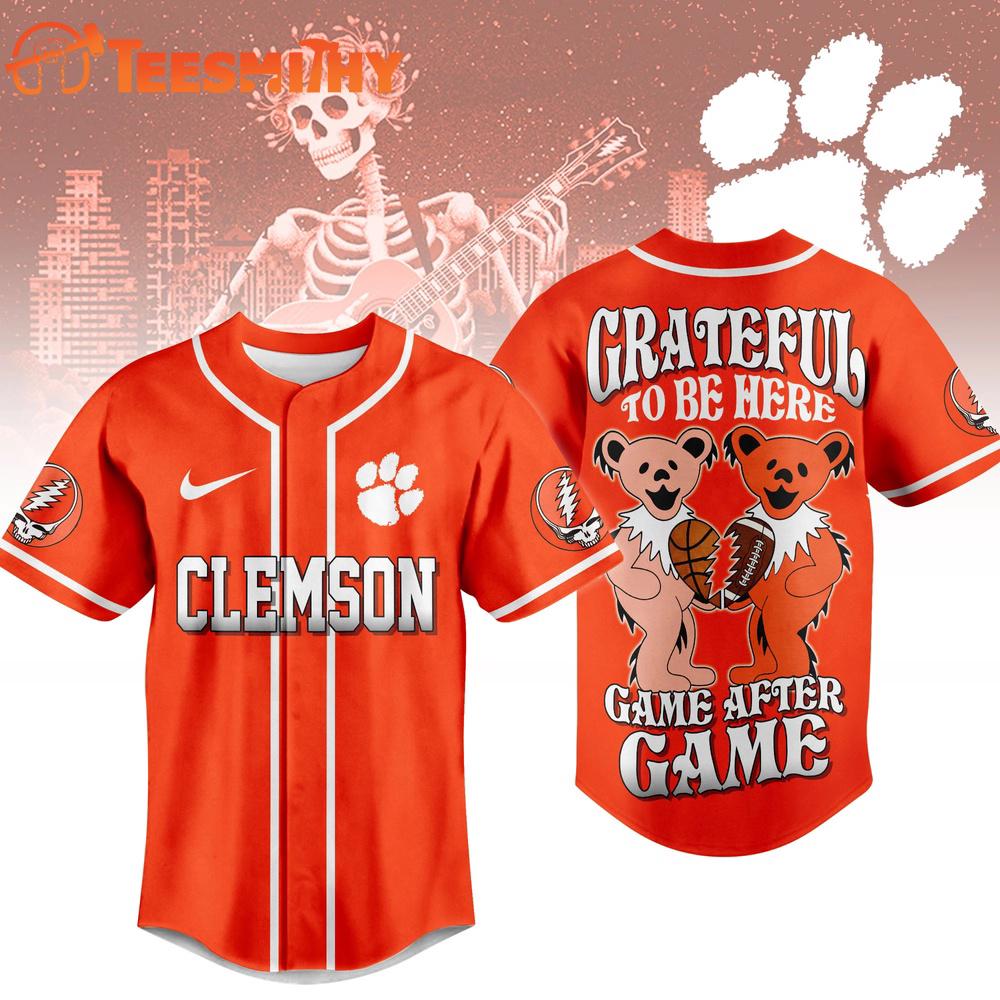 Clemson Tigers NCAA College Grateful Dead Sports Baseball Jersey