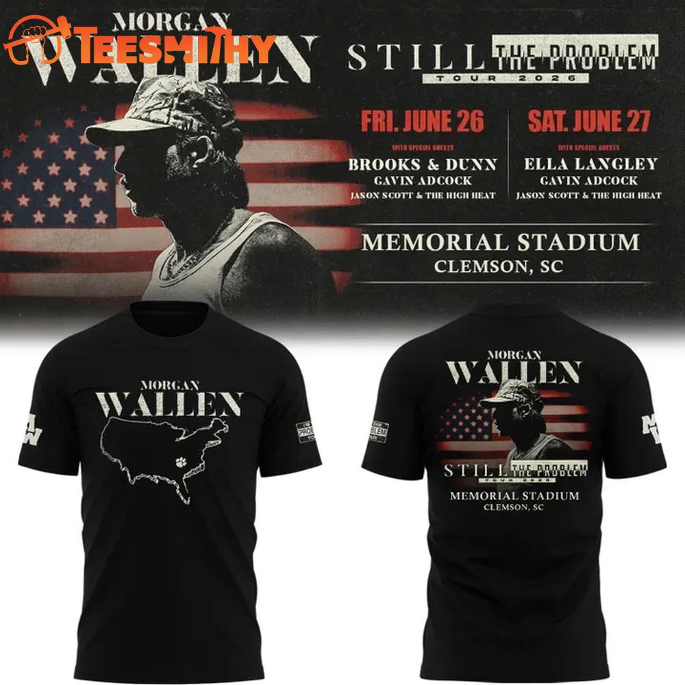 Clemson Tigers x Morgan Wallen 2026 Still The Problem Tour Black T-Shirt