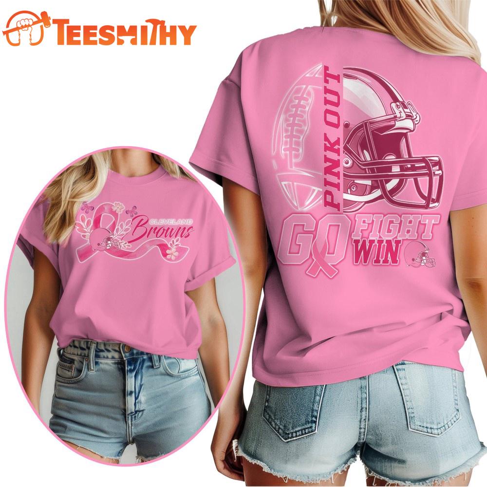 Cleveland Browns 2025 NFL Tackle Breast Cancer Unisex 3D Shirt