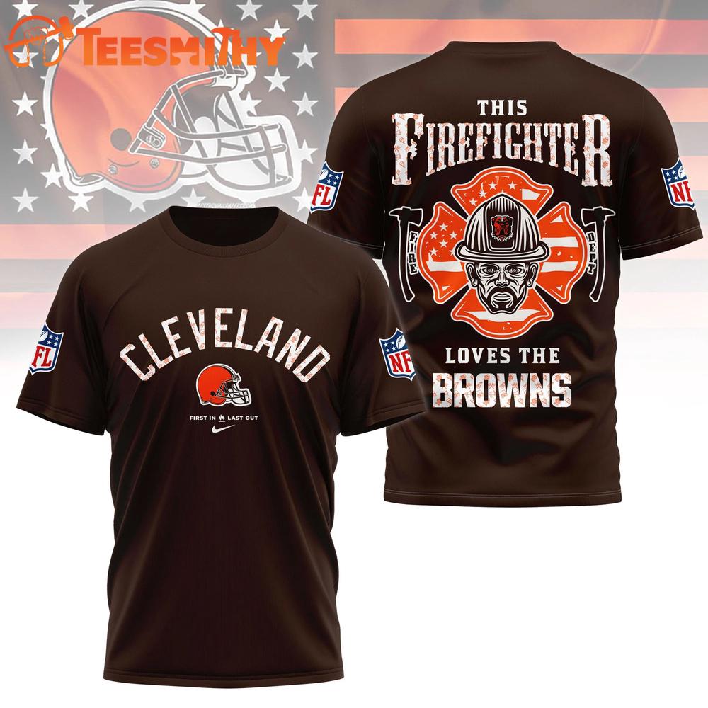Cleveland Browns 2026 NFL Firefighter Tribute 3D Shirt