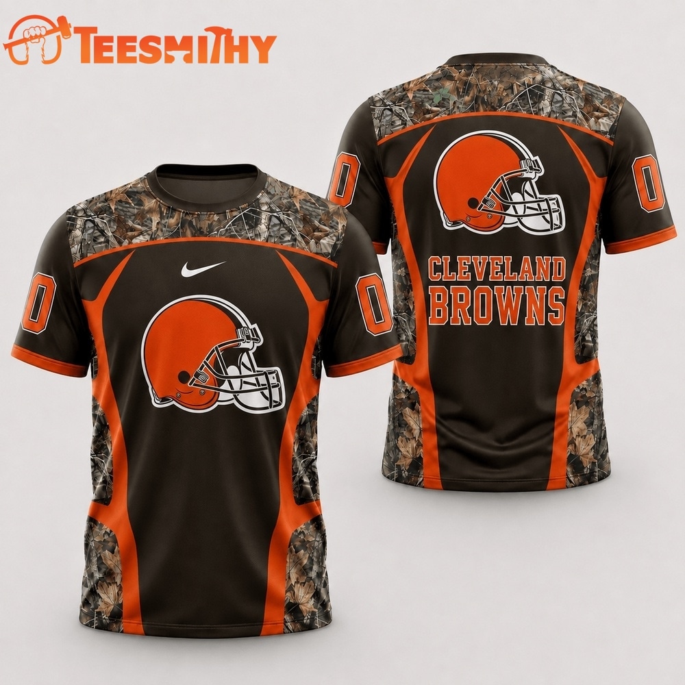 Cleveland Browns 2026 NFL Hunting Camo 3D Shirt