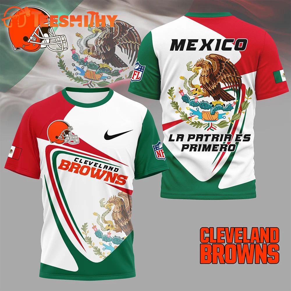 Cleveland Browns 2026 NFL Mexico La Patria Es Primero Special New 3D Shirt