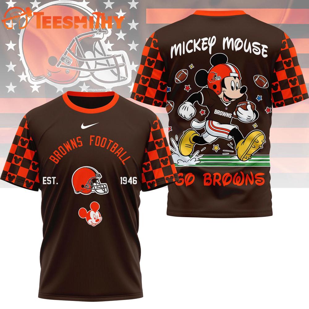 Cleveland Browns 2026 NFL Mickey Football Special New 3D T Shirt