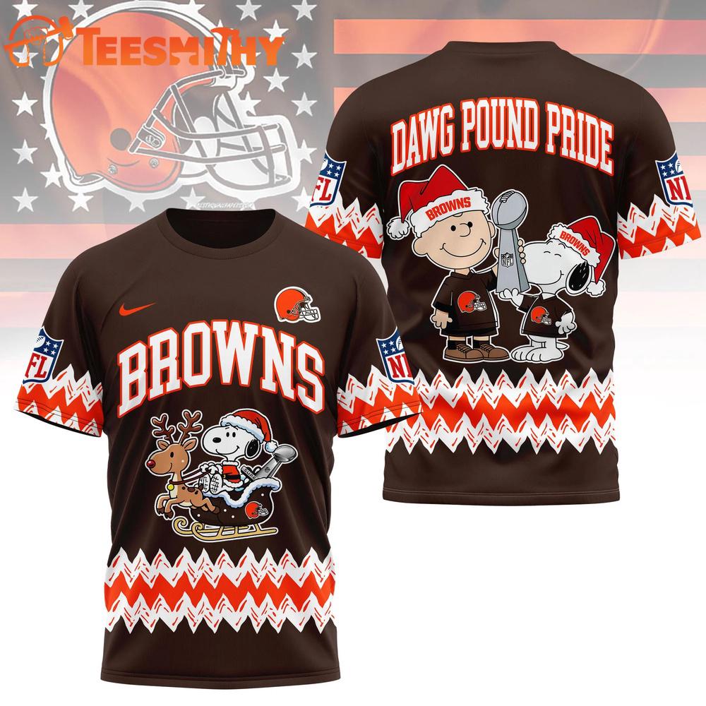 Cleveland Browns 2026 NFL Snoopy Super Bowl Holiday Limited 3D Shirt