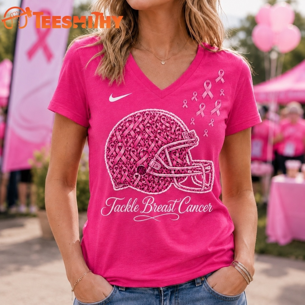 Cleveland Browns 2026 NFL Tackle Breast Cancer V neck T Shirt