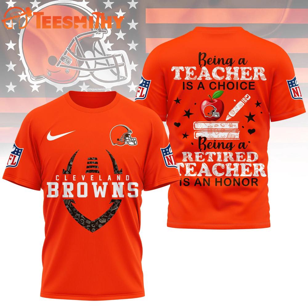 Cleveland Browns 2026 NFL Teacher Honor 3D T Shirt