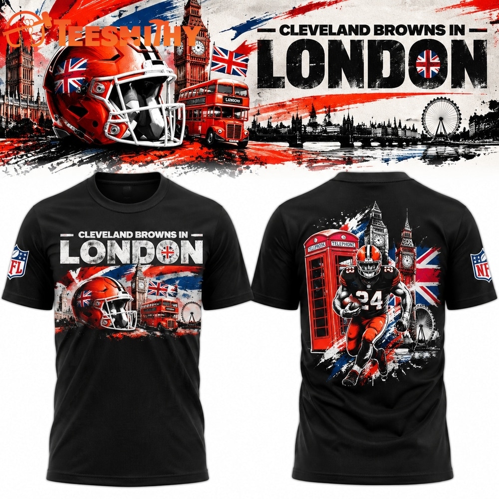 Cleveland Browns Black 2026 NFL London Games T Shirt