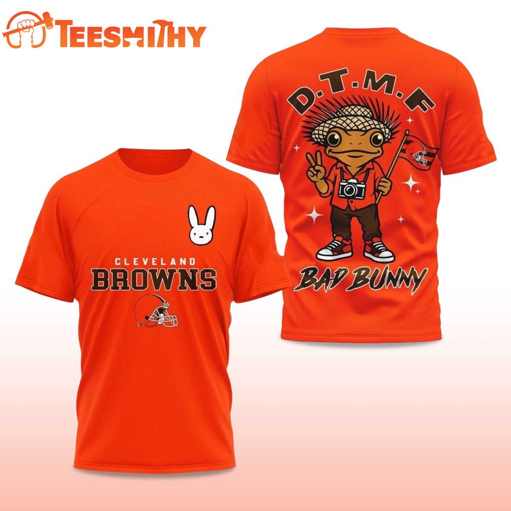 Cleveland Browns Football Bad Bunny 2026 Super Bowl LX Limited Edition 3D Shirt