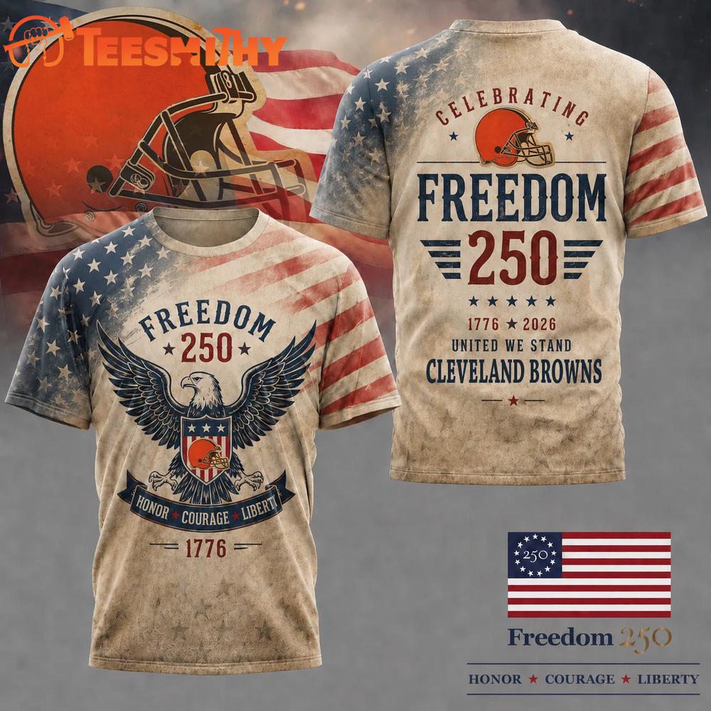 Cleveland Browns NFL Ameica Freedom 250 Patriotic Limited 3D Shirt