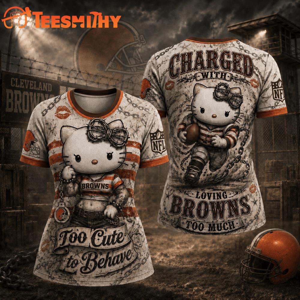 Cleveland Browns NFL Hello Kitty Rebellion Unisex 3D Shirt