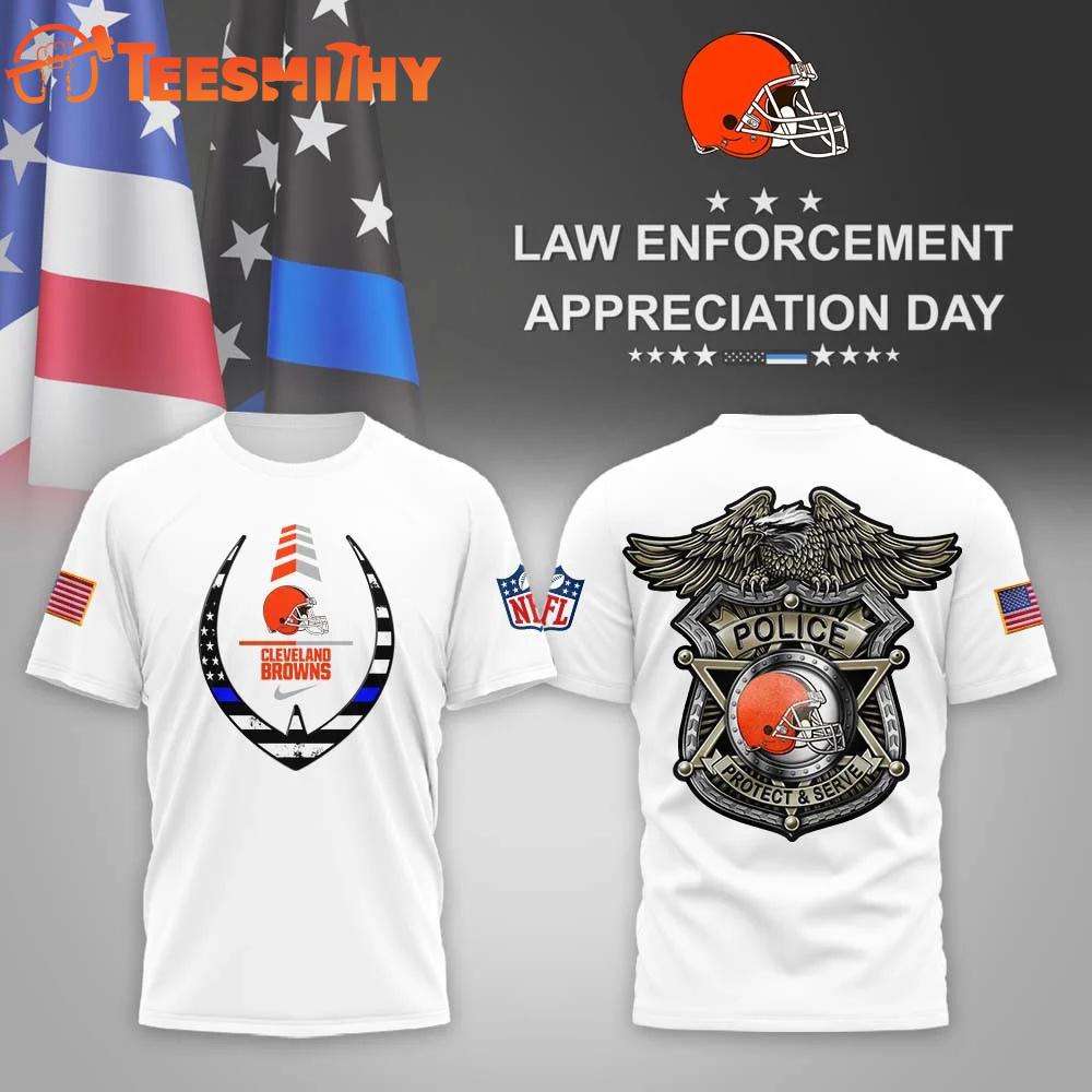 Cleveland Browns NFL Law Enforcement Appreciation Day White T Shirt