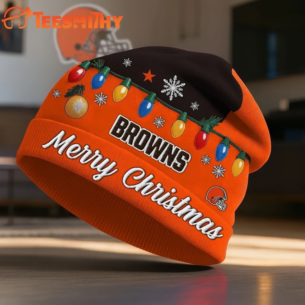 Cleveland Browns NFL Merry Christmas Beanie Hat
