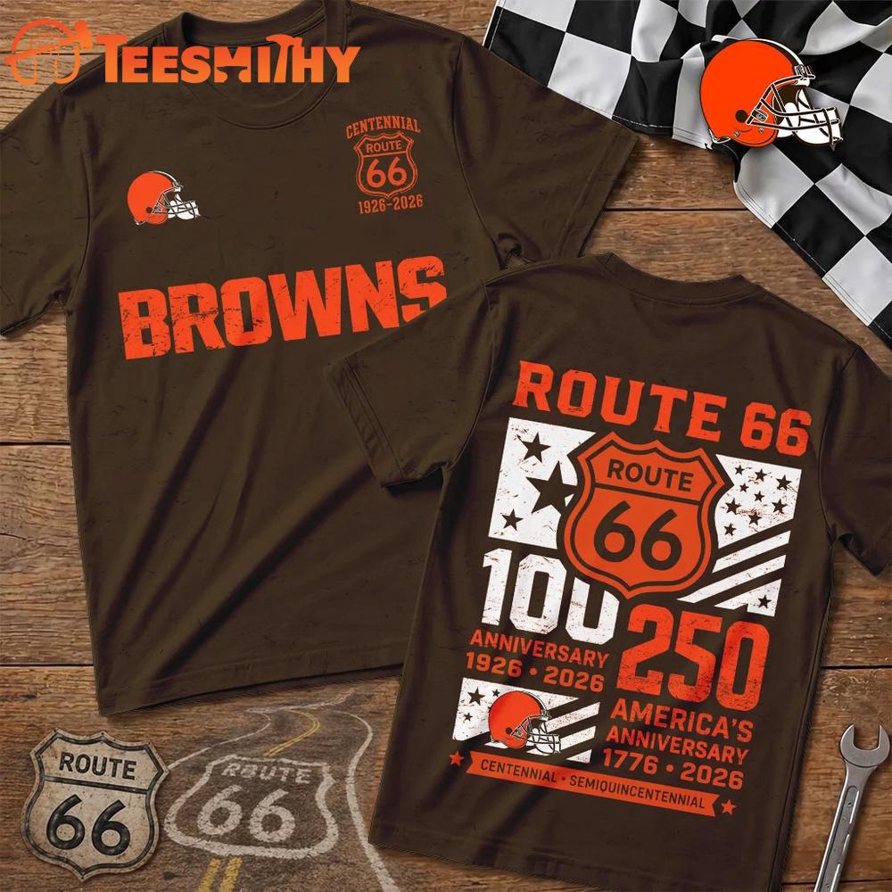 Cleveland Browns NFL Route 66 Centennial Limited 3D T Shirt