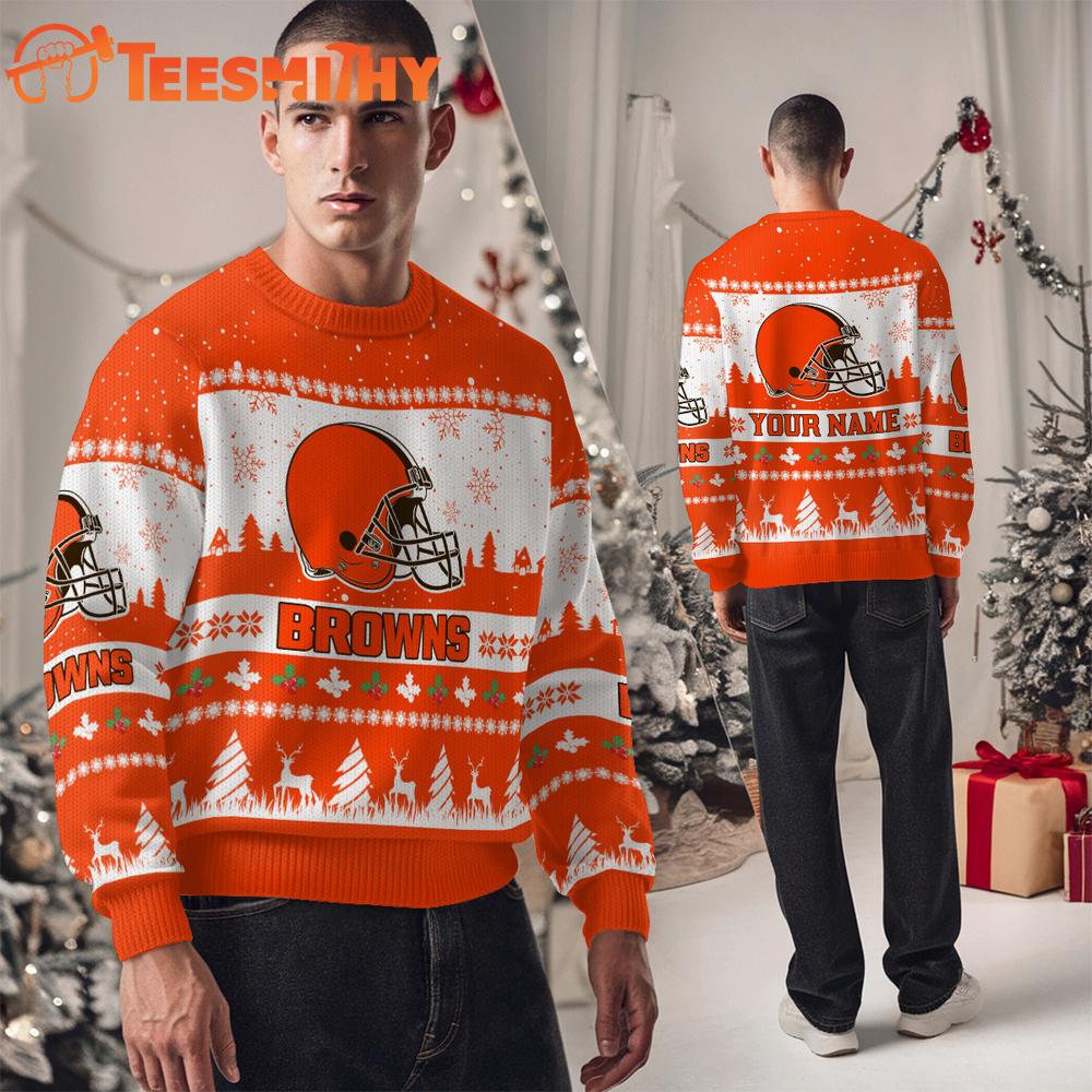 Cleveland Browns NFL Snow Ugly Christmas Sweater Cleveland Browns NFL Snow Ugly Christmas Sweater