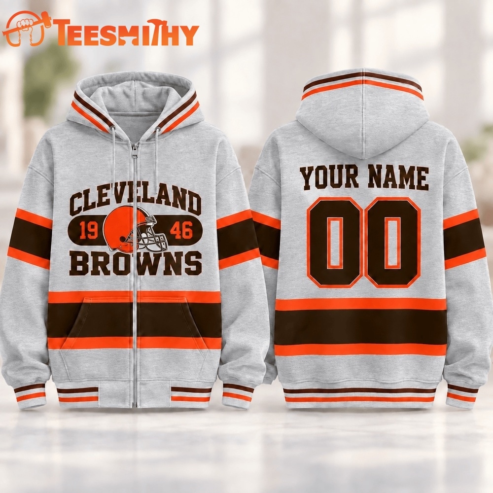 Cleveland Browns NFL Varsity Stripe Zip Hoodie