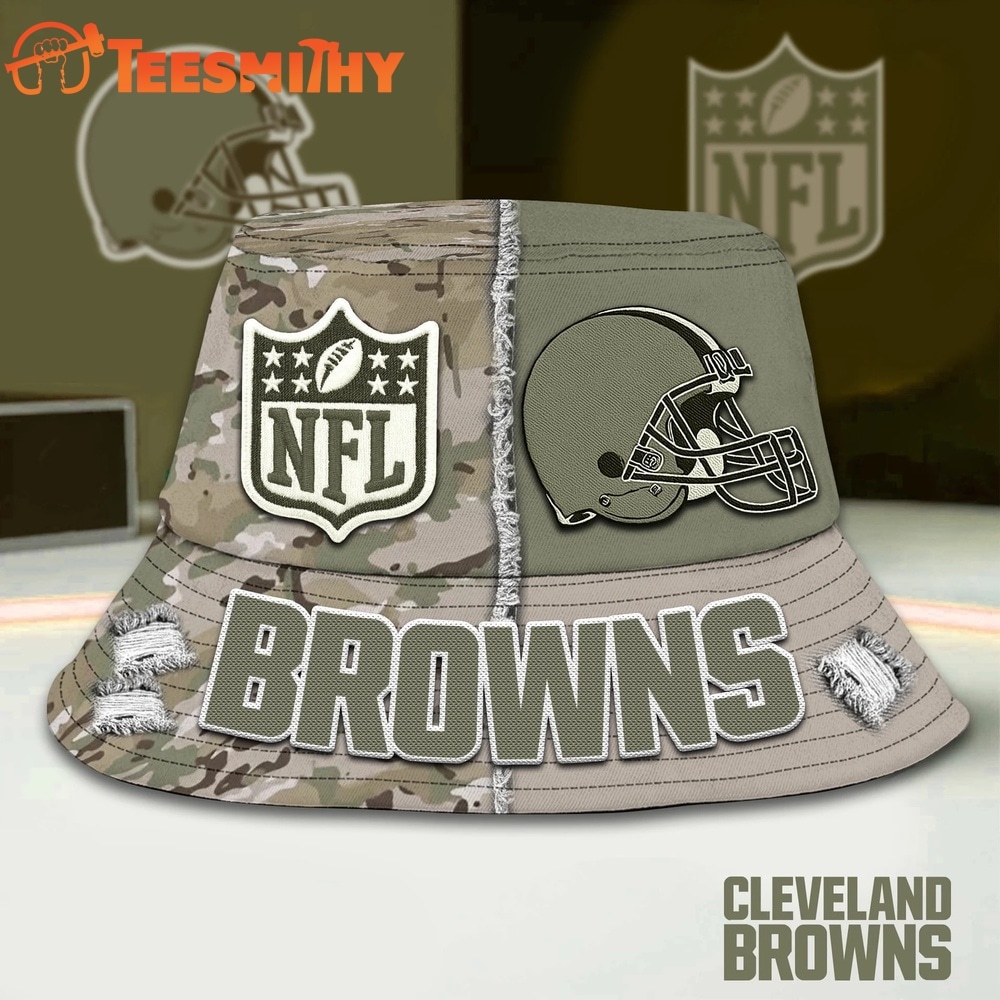Cleveland Browns NFL Veterans US Army Bucket Hat