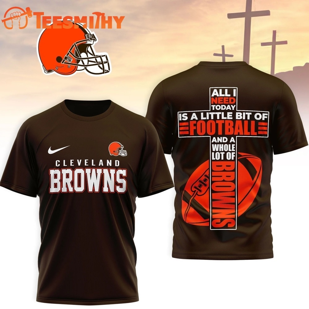 Cleveland Browns NFL Whole Lot of Football Christian Cross 3D Shirt