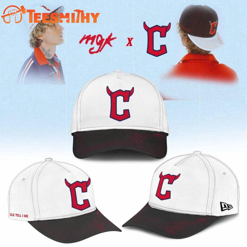 Cleveland Guardians x Machine Gun Kelly Cle Till Die 2025 White Cap Cleveland Guardians x Machine Gun Kelly Cle Till Die 2025 White Cap