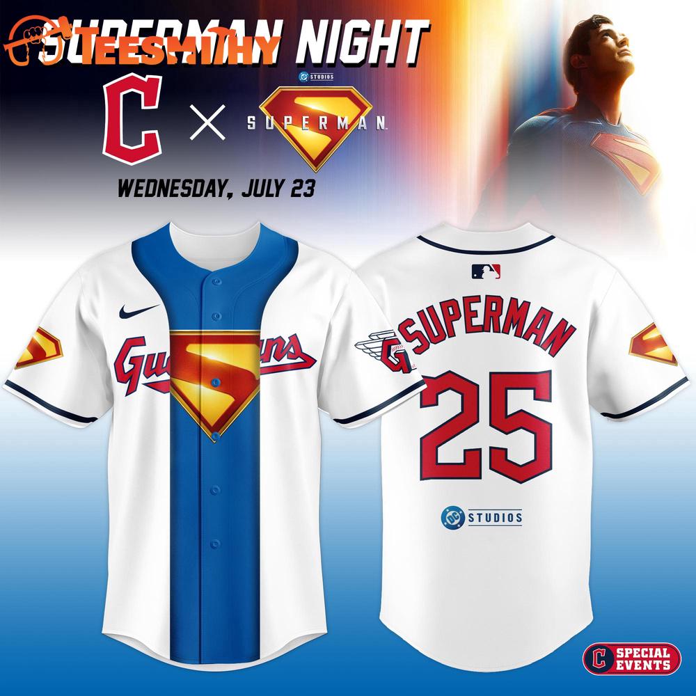 Cleveland Guardians x Superman Night Game 2025 Baseball Jersey