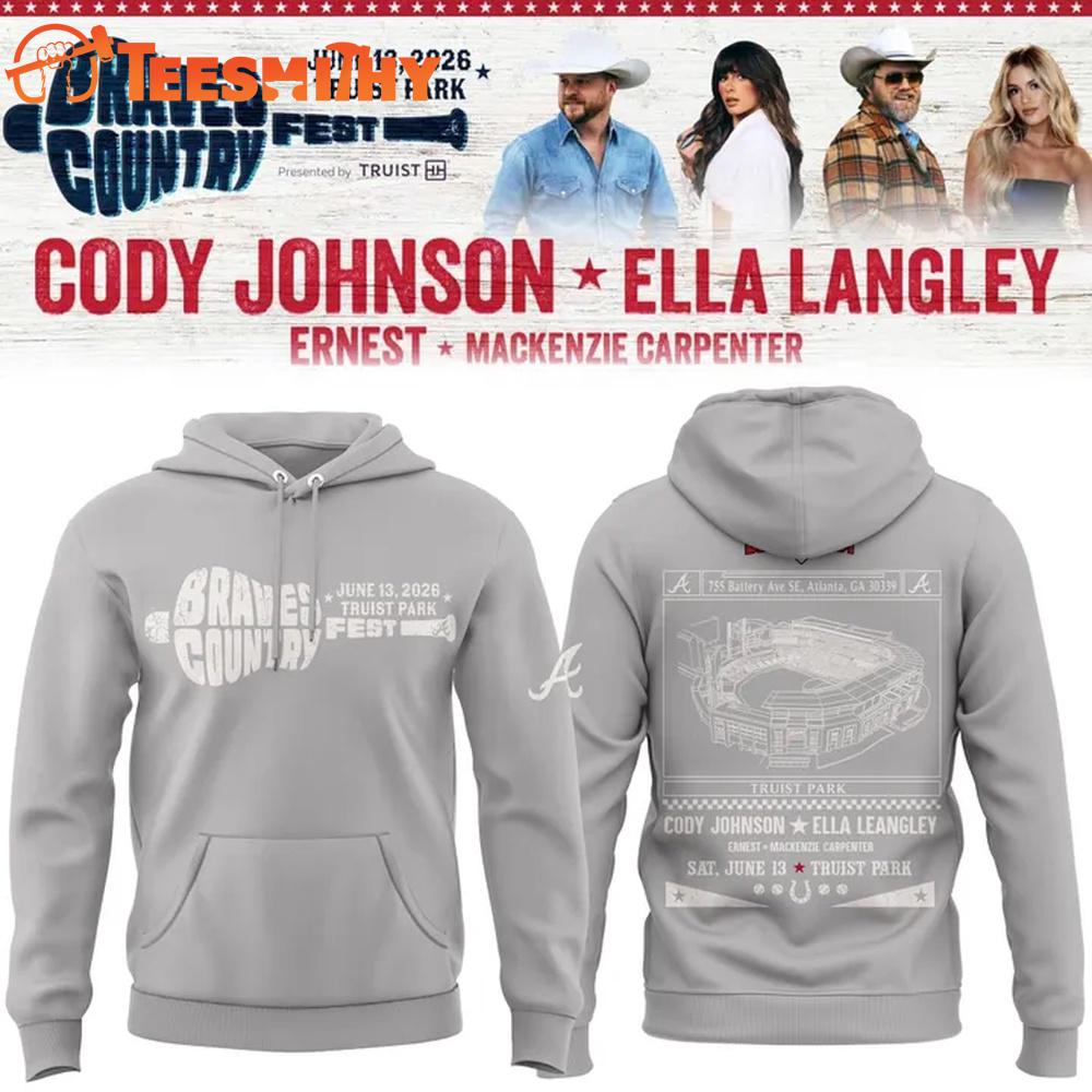 Cody Johnson x Ella Langley x Atlanta Braves 2026 Country Fest Hoodie