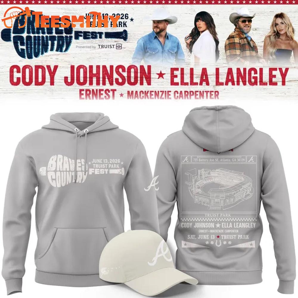 Cody Johnson x Ella Langley x Atlanta Braves 2026 Country Fest Limited Edition Hoodie