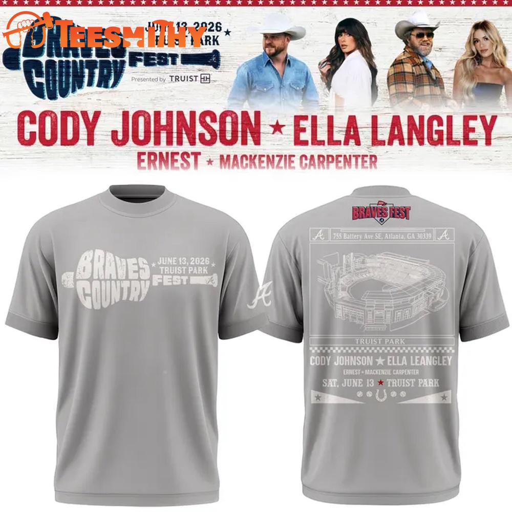 Cody Johnson x Ella Langley x Atlanta Braves 2026 Country Fest Limited Edition T Shirt