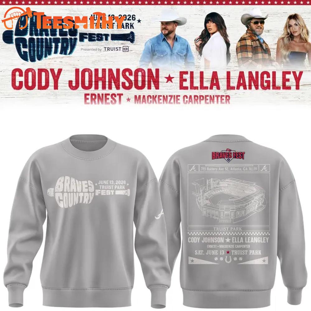 Cody Johnson x Ella Langley x Atlanta Braves 2026 Country Fest Sweatshirt