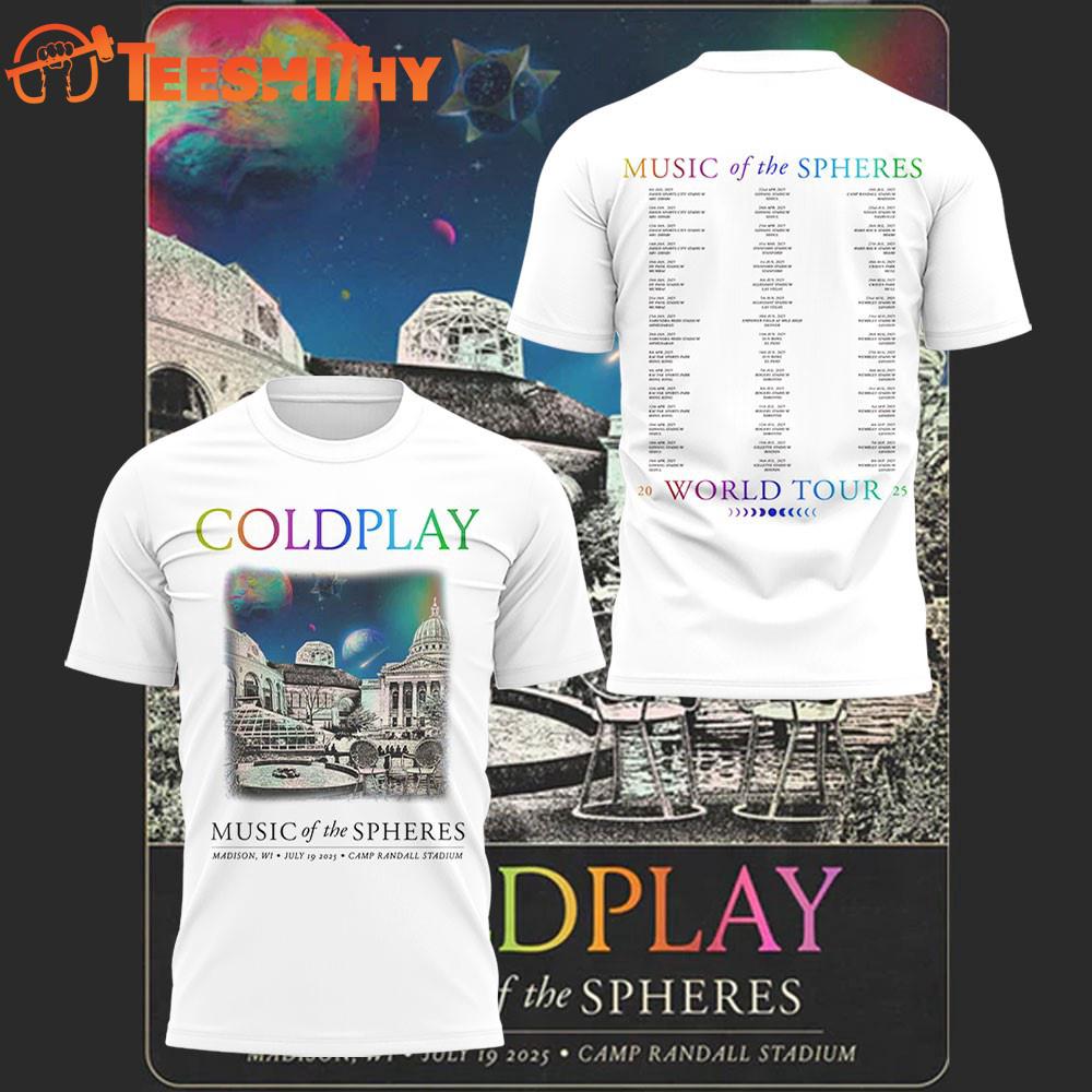 Coldplay Music of the Speres World Tour 2025 at Madison White Shirt