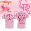 Colorado Rockies 2025 MLB Pink Breast Cancer Awareness Design 3D Shirt