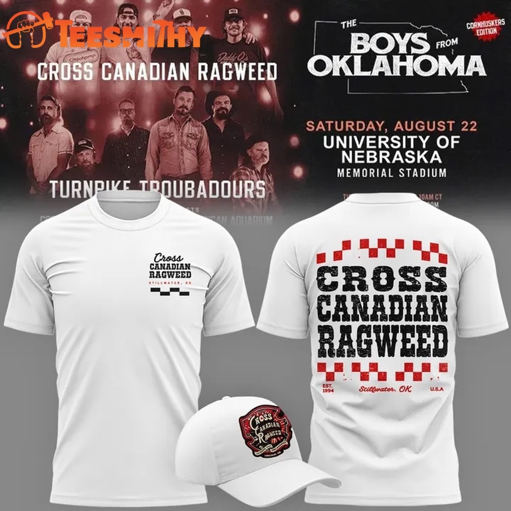 Cross Canadian Ragweed x Nebraska 2026 White T Shirt