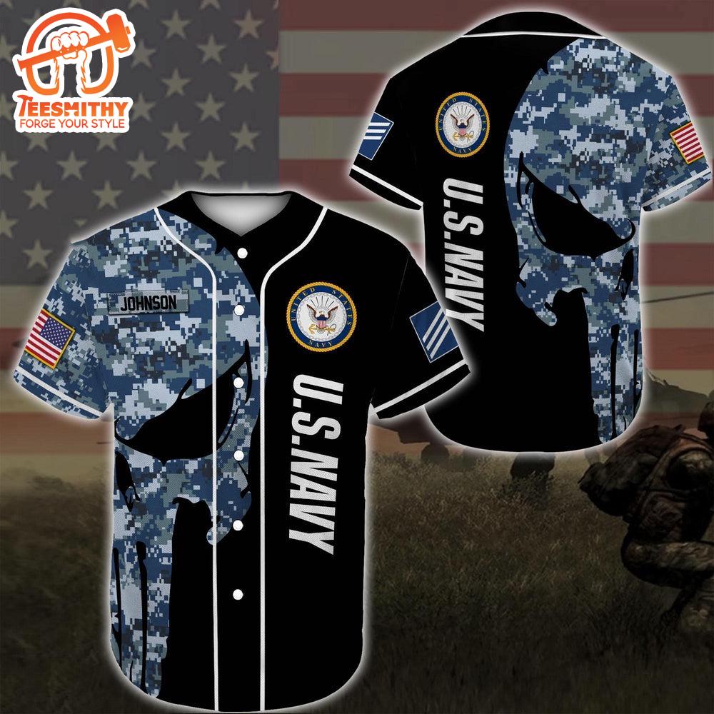 Custom Baseball Shirt United States Navy DH20 All Over Printed