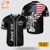 Custom Name United State Army And American Flag Baseball Jersey