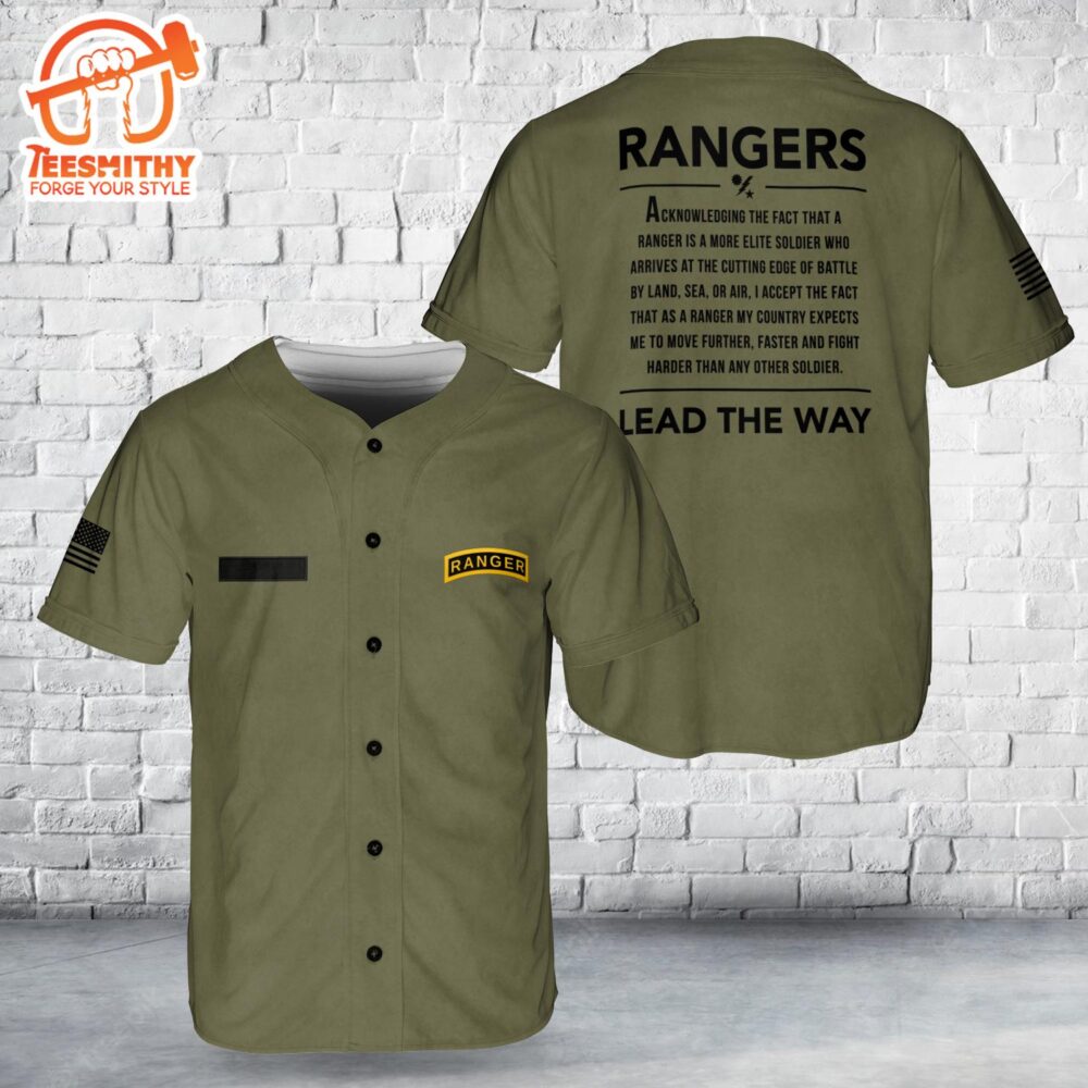 Custom Name US Army Rangers Baseball Jersey
