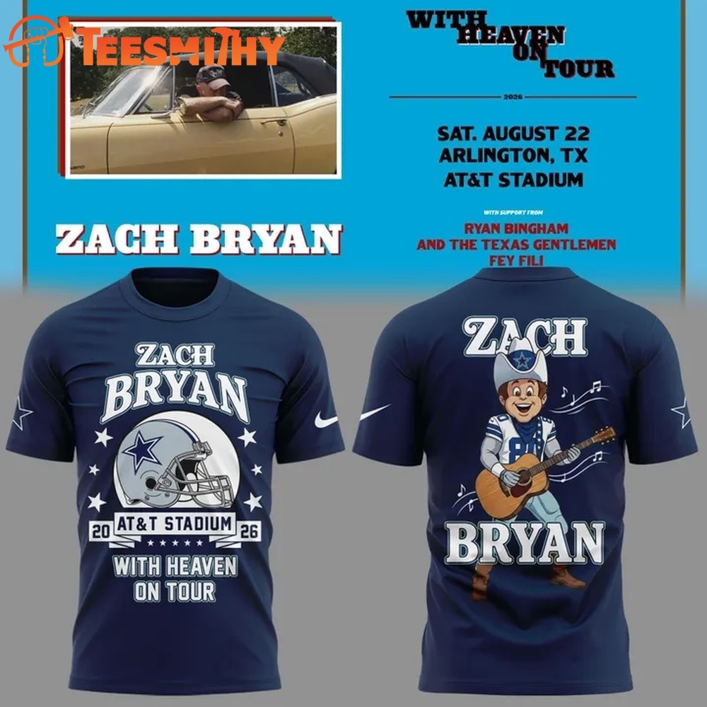 Dallas Cowboy x Zach Bryan With Heaven On Tour 2026 T Shirt