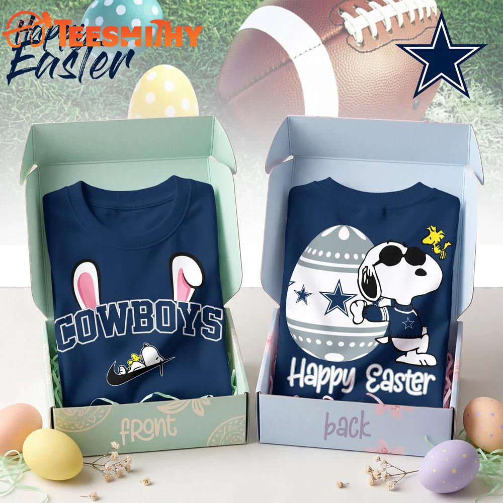 Dallas Cowboys 2026 NFL Happy Snoopy Easter All Over Print Shirt