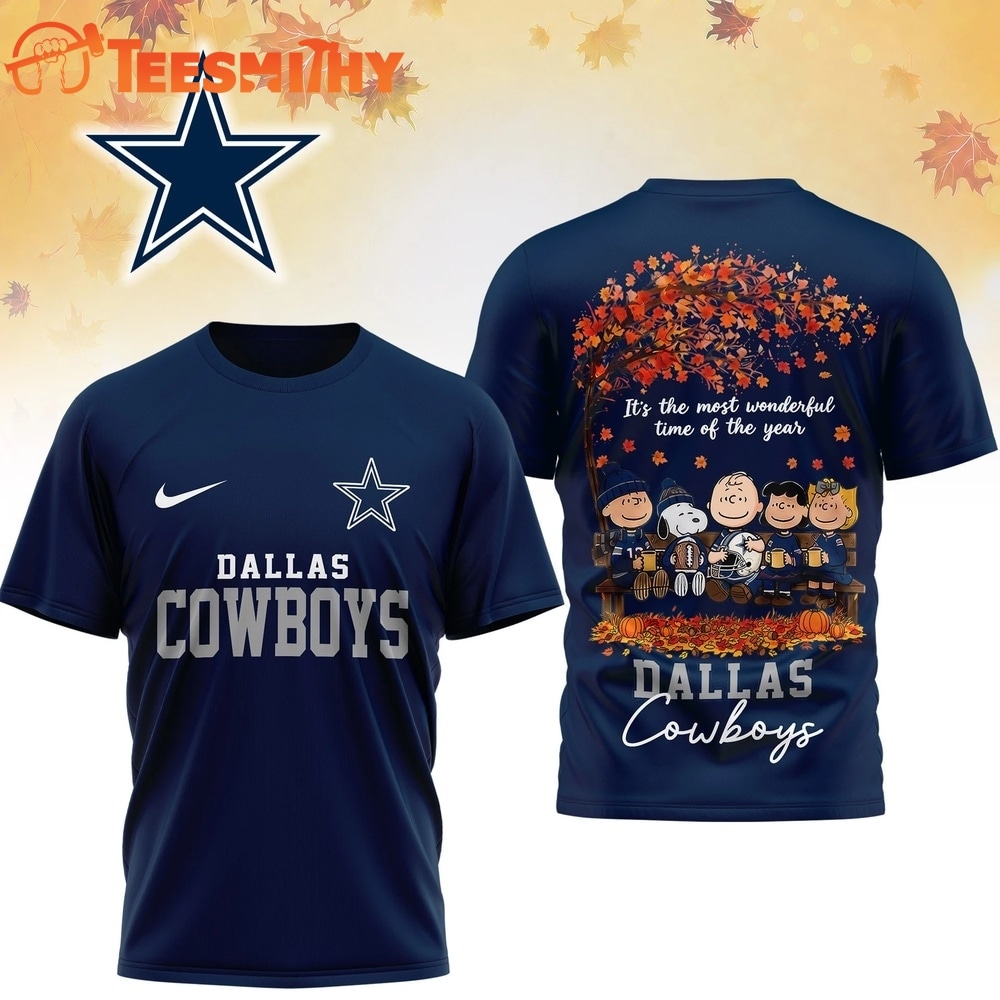 Dallas Cowboys 2026 NFL Snoopy Peanut It's the Most Wonderful Time of the Year 3D Shirt